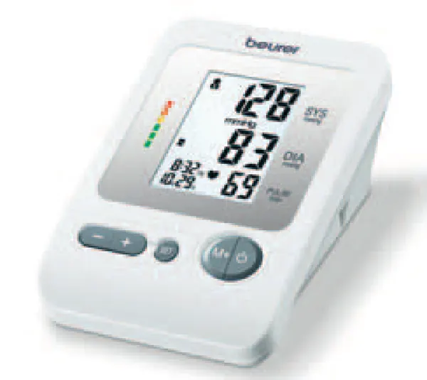 Monitor de presión arterial, BM26, Baumanómetro digital de brazo con detector de arritmias e indicador de riesgo.