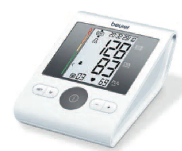 Monitor de presión arterial, BM35, Baumanómetro digital de brazo con detector de arritmias e indicador de riesgo.
