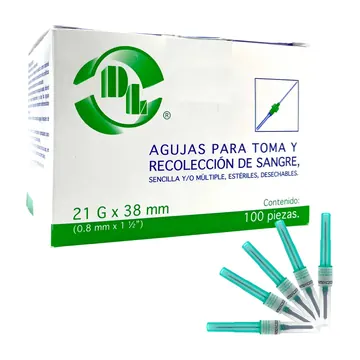 AGUJA TOMA Y RECOLECCION 21X38 C/100