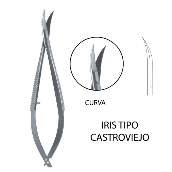 TIJERA IRIS CURVA TIPO CASTRO VIEJO PARA TENOTOMIA.