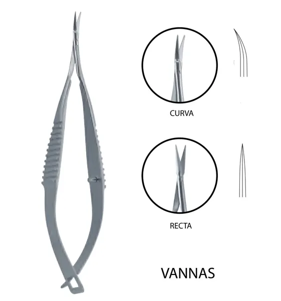 TIJERA VANNAS CURVA 8.2 CM. PUNTAS AGUDAS,
