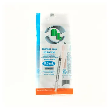 JERINGA INSULINA 0.5ML 31X08 B/5 PZA