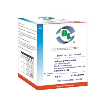 JERINGA INSULINA 0.5ML 31X08 C/100 PZ