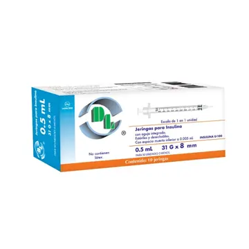 JERINGA INSULINA 0.5ML 31X08 C/10 PZA