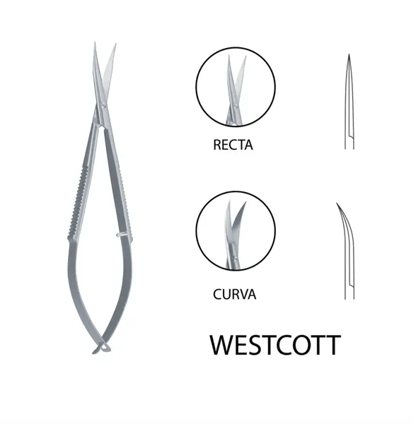 TIJERA WESCOTT CURVA 11.5 CM. PUNTAS AGUDAS.