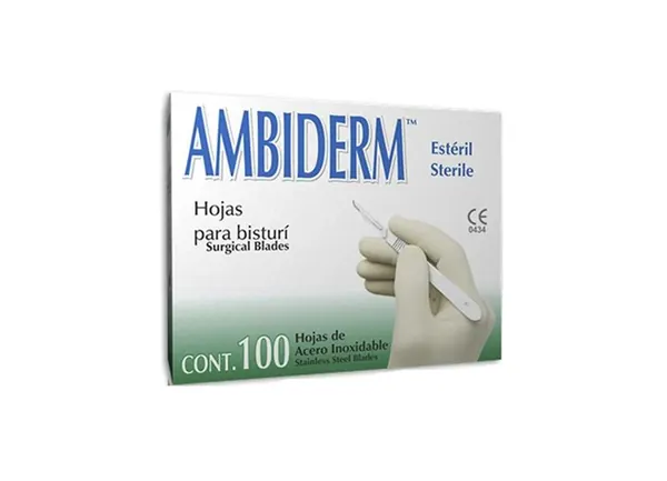 BISTURÍ ACERO INOXIDABLE 10 C/100 PZAS