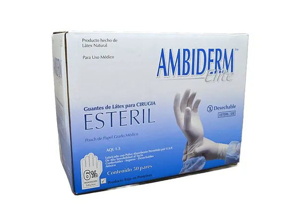 GUANTE ELITE NATURAL TALLA #6 C/50 PARES