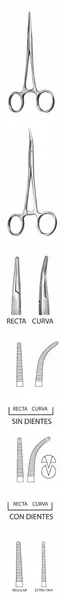 PINZA HALSTED MOSQUITO O MICRO MOSQUITO CURVA 9 CM. SIN DIENTES.