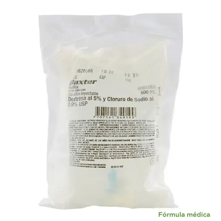 DEXTROSA AL 5 % Y CLORURO DE SODIO AL 0.9% 500ML C/30