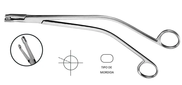 PINZA PARA BIOPSIA SCHUBERT ANGULAR CON ARTICULACIÓN DE CAJA. 27 CM DE LONGITUD.
