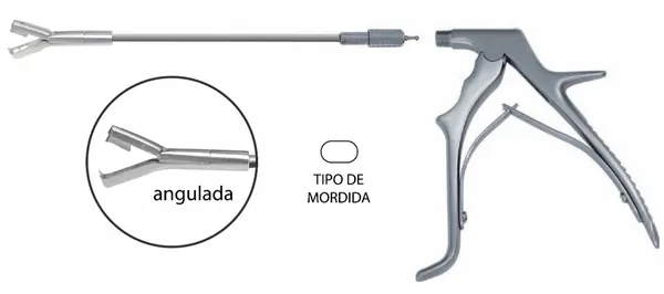 PINZA PARA BIOPSIA TISCHLER ANGULADA 25 CM. ROTATORIA
