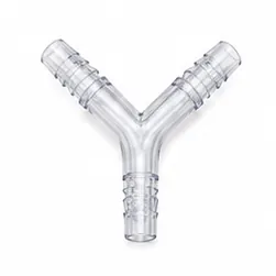CONECTOR DE PLÁSTICO CON TRANSPARENCIA DE CRISTAL EN “Y” DE 12 MM EN SUS 3 ENTRADAS.