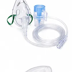 MASCARILLA DESECHABLE PARA NEBULIZACIÓN, MASCARILLA ADULTO CON MICRO NEBULIZADOR, TUBO DE EXTENSIÓN Y CONECTOR TIPO CAMPANA.