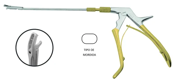 PINZA PARA BIOPSIA TOWNSEND, 25 CM. MORDIDA ANGULADA, OVALADA Y ROTATORIA