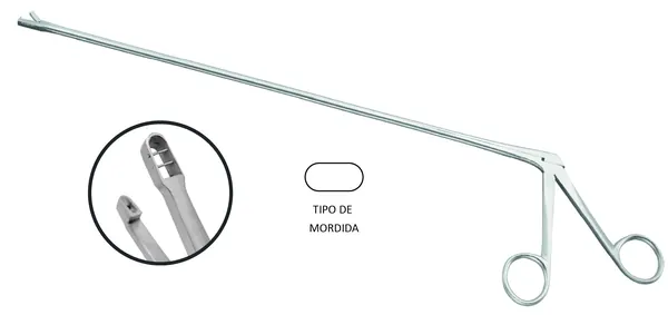 PINZA YEOMAN PARA BIOPSIA RECTAL TIPO HARTMANN. MORDIDA RECTANGULAR Y HACIA ARRIBA. LONGITUD 32 CM.