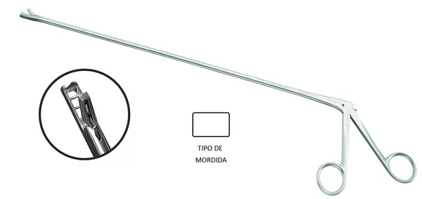 PINZA YEOMAN PARA BIOPSIA RECTAL TIPO HARTMANN. MORDIDA RECTANGULAR Y HACIA ARRIBA. LONGITUD 28 CM.