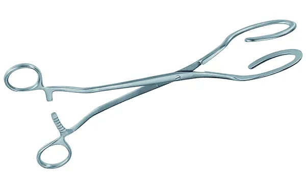PINZA DARTIGUES O HISTEROLABO. LONGITUD 26.5 CM.