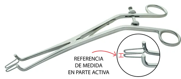 PINZA ENDOCERVICAL KOGAN 23 CM. CON CREMALLERA GRADUABLE