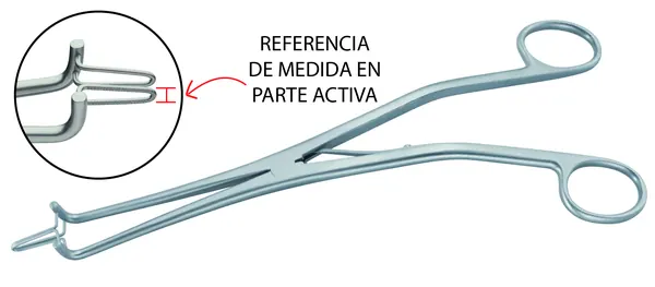 PINZA ENDOCERVICAL KOGAN. 23 CM. SIN SEGURO.