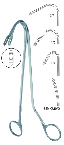 PINZA PARA CALCULOS RENALES RANDALL. 18 CM. 1/2 CÍRCULO.