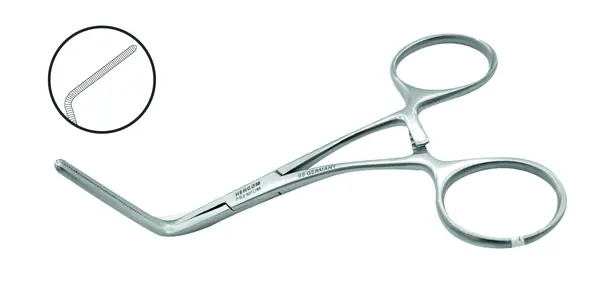 PINZA DEBAKEY TIPO Z 10 CM. CLAMPS. CANAL LONGITUDINAL. DIENTES FINOS.