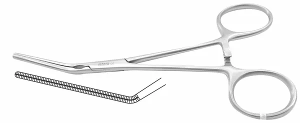 PINZA DEBAKEY COOLEY SEMI ANGULO 14 CM.