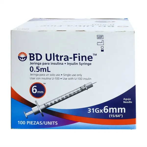 JERINGA ULTRAFINE 0.5ML 31G X 6MM C/100