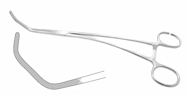 PINZA SATINSKY DEBAKEY.ESTRIADA. 28 CM.