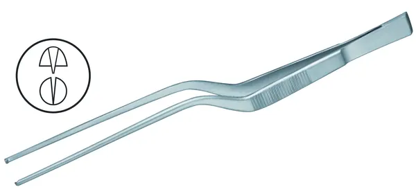 PINZA DE DISECCIÓN TAYLOR TIPO BAYONETA CON DIENTES 1X2. 18 CM