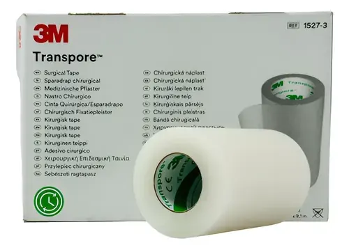 Transpore™. 3" Medida: 7.5cm x 9.14m C/4 RLLS 3M