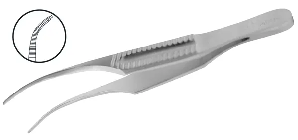 PINZA TROUTMAN BARRAQUER O BARRAKER-KATZIN O BARRAQUER COLIBRÍ, CON DIENTES. 7 CM.