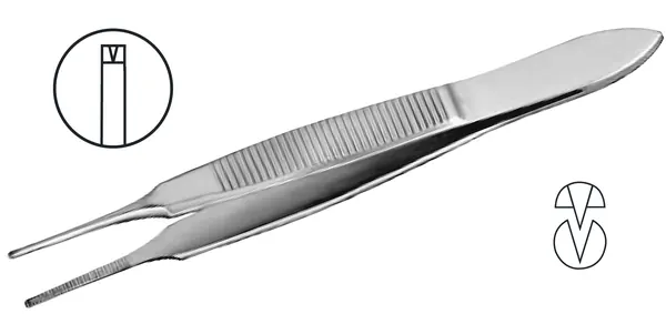 PINZA GRAEFE CON DIENTES 7 CM. RECTA FINA