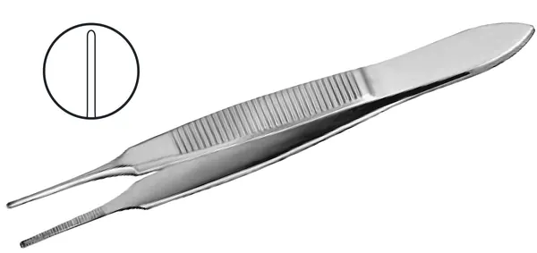 PINZA GRAEFE SIN DIENTES 7 CM. RECTA FINA