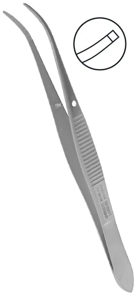 PINZA IRIS SIN DIENTES 10 CM. CURVA FINA