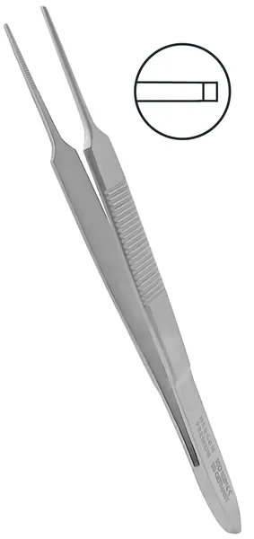 PINZA IRIS SIN DIENTES 10 CM. RECTA FINA
