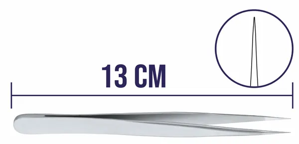 PINZA DE DISECCIÓN JOYERO O RELOJERO # 1. 13 CM DE LONGITUD.