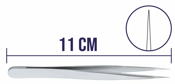 PINZA DE DISECCIÓN JOYERO O RELOJERO # 3 C. 11 CM DE LONGITUD.