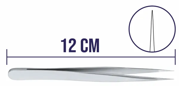 PINZA DE DISECCIÓN JOYERO O RELOJERO # 3. 12 CM DE LONGITUD.