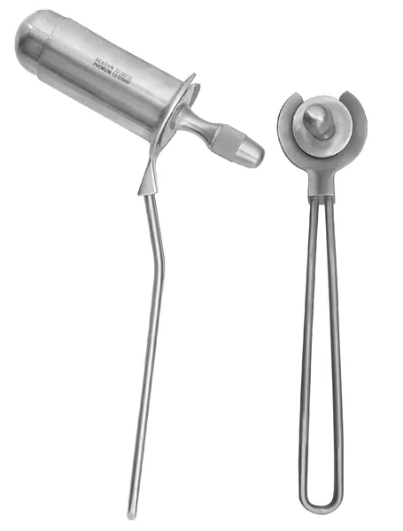 ANOSCOPIO O ESPEJO FANSLER CON OBTURADOR METÁLICO. ACERO INOXIDABLE. 15 CM DE LONGITUD.