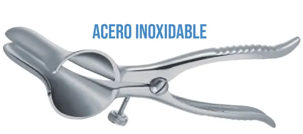 ANOSCOPIO O ESPEJO PRATT CON TORNILLOS DE GRADUACIÓN. ACERO INOX.