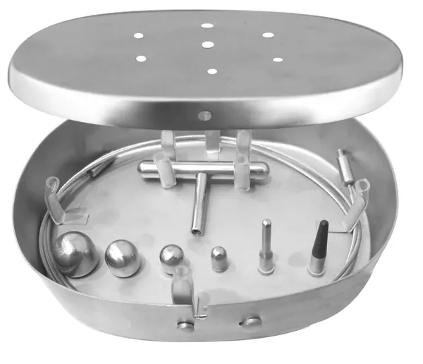 SAFENOTOMO / FLEBOEXTRACTOR NABATOFF INTRALUMINAL, FLEXIBLE DE ACERO TRENZADO (93 CM), MANGO (6X4 CM), JUEGO DE 4 TAMAÑOS DE OLIVA: (1.5 CM, 1.2,.9 Y.6 CM) INCLUYE ESTUCHE DE ESTERILIZACIÓN.