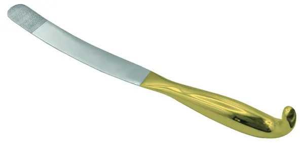 ESPATULA DE PECHO PARA MAMOPLASTIA CON HOJA DENTADA 15.5 CM. X 25 MM
