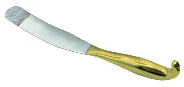 ESPATULA DE PECHO PARA MAMOPLASTIA CON HOJA DENTADA 15.5 CM. X 38 MM