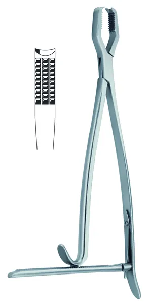 PINZA LANE PARA HUESO CON CREMALLERA 15 CM.