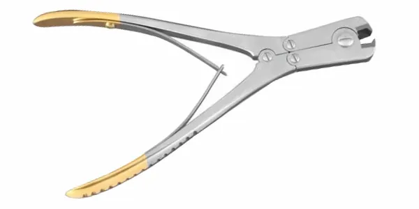 PINZA CORTADORA ALAMBRE. DOBLE ACCIÓN. CON INSERTOS DE CARBURO DE TUNGSTENO. LONGITUD DE 19 CM.
