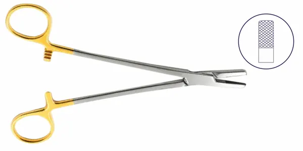 PINZA PARA DOBLAR ALAMBRE, TIPO PORTAGUJAS, CON INSERTOS DE CARBURO DE TUNGSTENO.