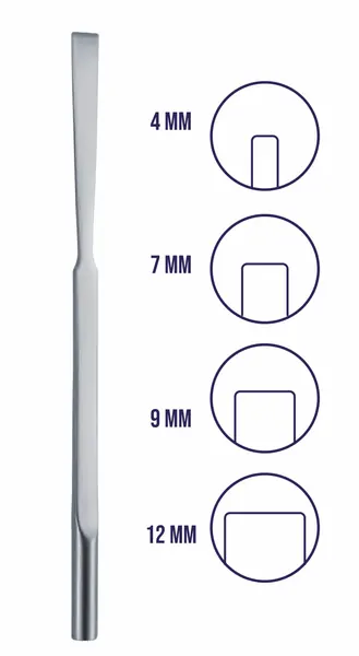 OSTEOTOMO COTTLE. PUNTA DE 9 MM. 18 CM DE LONGITUD.