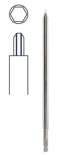 DESTORNILLADOR HEXAGONAL SIN MANGO. PUNTA DE 1.5 MM,. 12.5 CM DE LONGITUD.