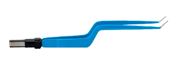 PINZA BIPOLAR TIPO BAYONETA EUROPEA (ANG UP) 16.5 CM. CON PUNTA DE 1 MM. (COMPATIBLE CON EQUIPOS DELTRONIX CON CABLE 190-100).
