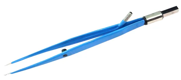 PINZA BIPOLAR DE IRRIGACIÓN EUROPEA 20 CM. CON PUNTA DE 1 MM. (COMPATIBLE CON EQUIPOS DELTRONIX CON CABLE 190-100).
